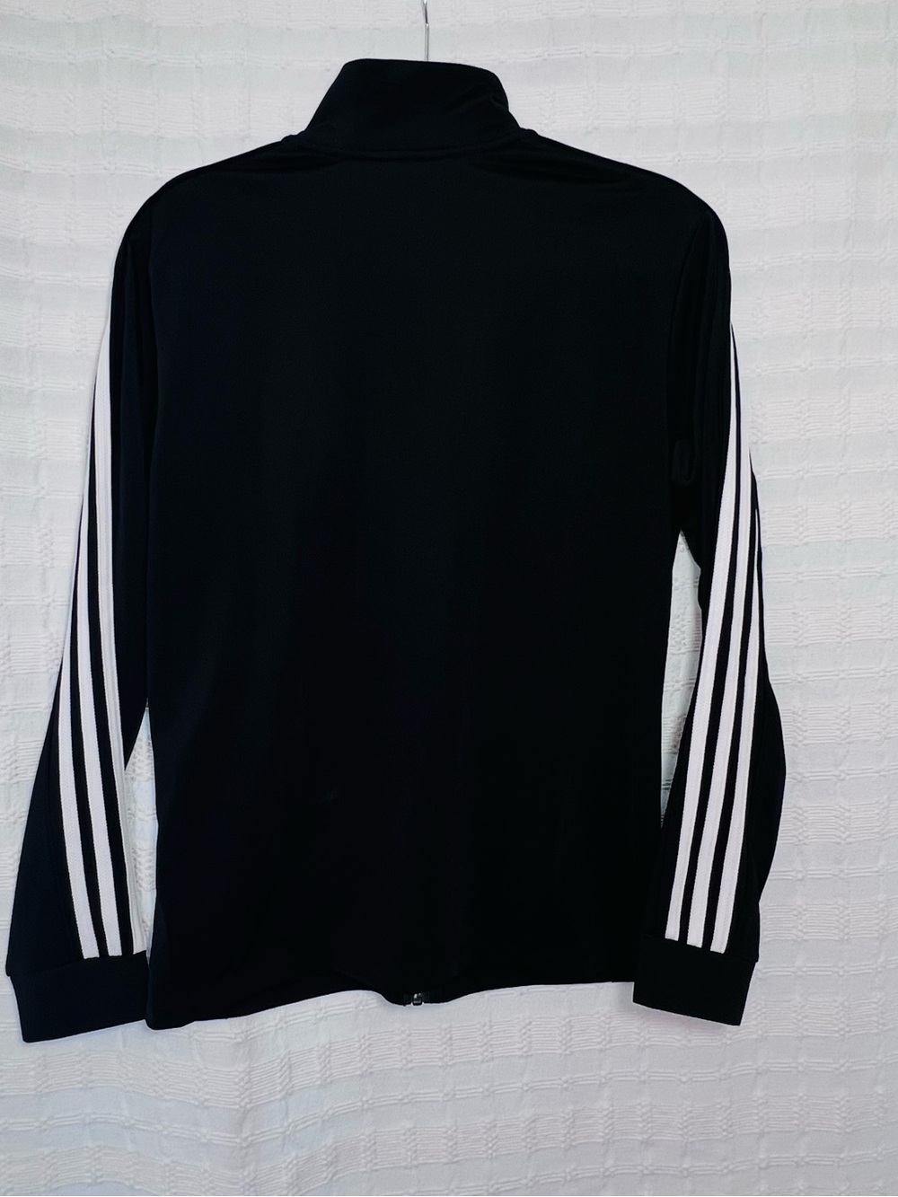 adidas Black Track Jacket with White Three-Stripe Sleeves - Picture 7 of 10